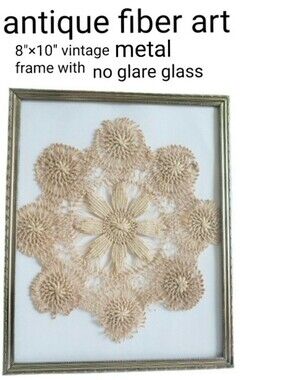 Antique Handmade Teneriffe Sol Needle Lace Art - Italian Family Heirloom 8x10✍